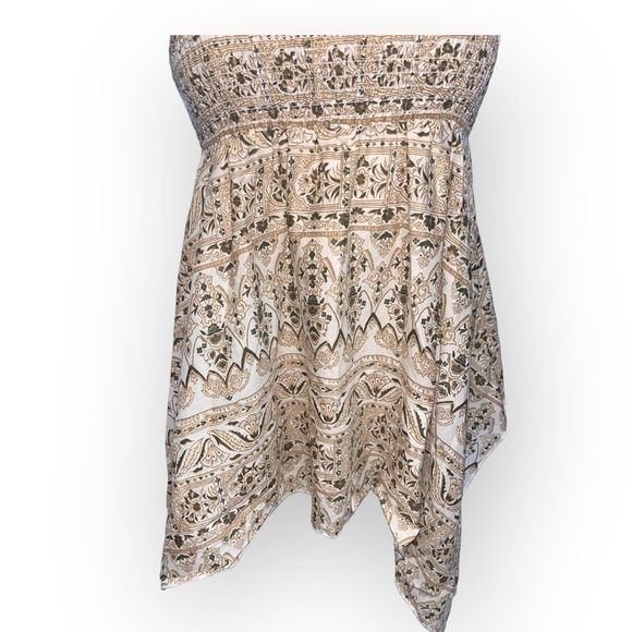 Y2k lei fairy shirred tube top tie top handkerchief hem - Picture 12 of 12